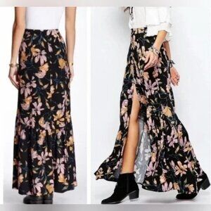 Free People Skirt Womens 6 Floral Maxi Boho Festival Forest Fairy Cottage